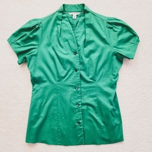 Banana Republic Green Short Sleeve Blouse